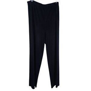 Misook Stretch Knit Elastic Waist Pants 1X Black Pull On Office Capsule Minimal